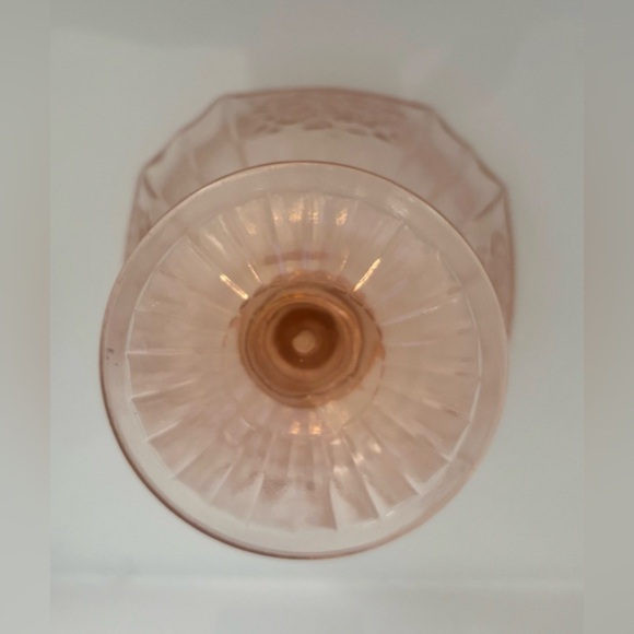 Vtg Anchor Hocking Mayfair Open Rose Pink Depression Glass Pedestal Candy Dish - Picture 4 of 4